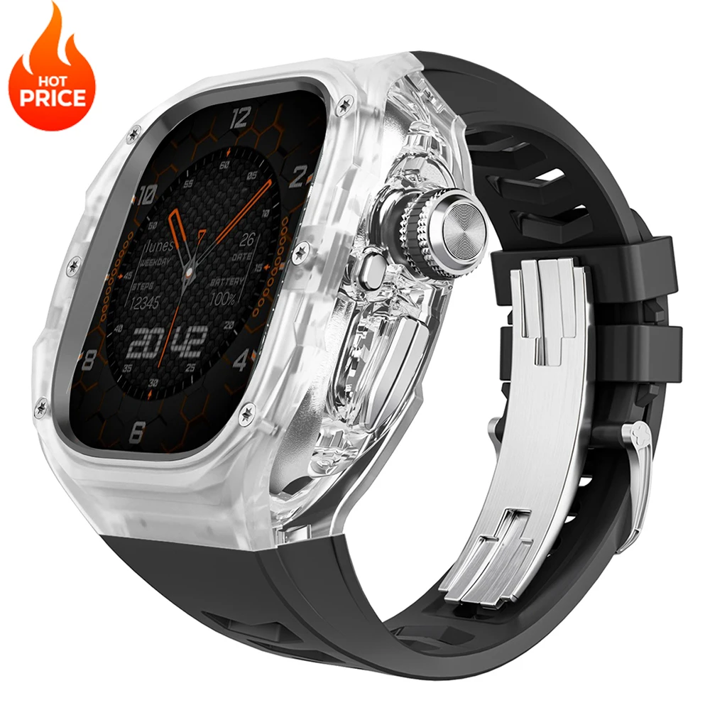 Luxury Modification Kit For Apple Watch Ultra 2 3 49mm Fluororubber Watch Band Strap For iWatch Ultra49mm Metal Butterfly Buckle
Luxury Modification Kit For Apple Watch Ultra 2 3 49mm Fluororubber Watch Band Strap For iWatch Ultra49mm Metal Butterfly Buckle