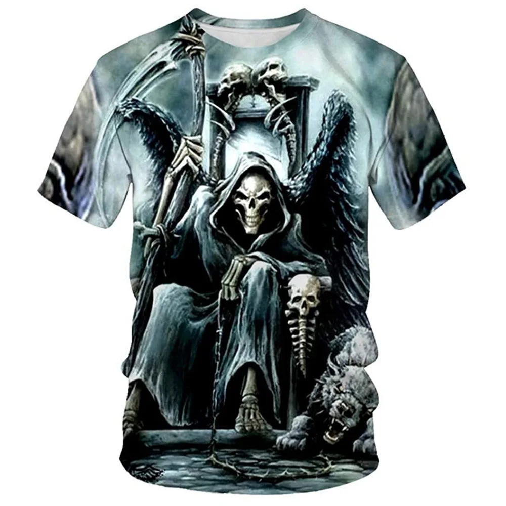 3D Skull Pattern Men's Retro T-Shirt Hip-Hop round Neck Short-Sleeved Harajuku Large Size Fashion Men's T-Shirt
3D Skull Pattern Men's Retro T-Shirt Hip-Hop round Neck Short-Sleeved Harajuku Large Size Fashion Men's T-Shirt