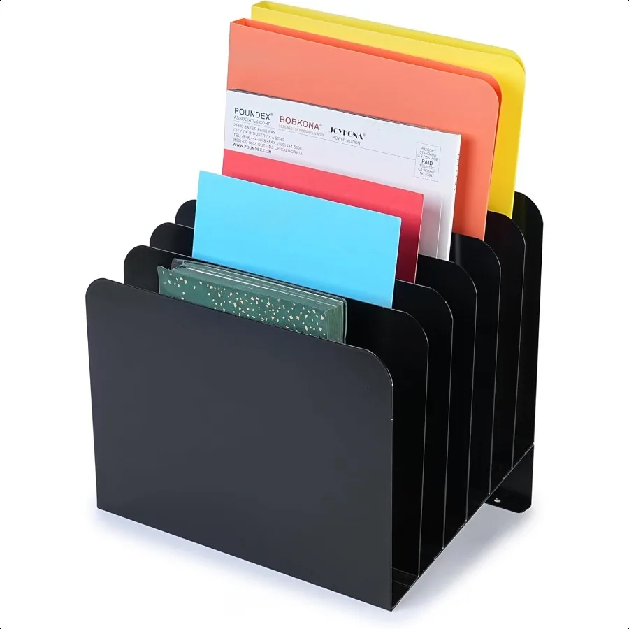 Huron Desktop File Binder Organizer Storage Inclined Slant 6 Slot Black Commercial Grade Steel 
Huron Desktop File Binder Organizer Storage Inclined Slant 6 Slot Black Commercial Grade Steel