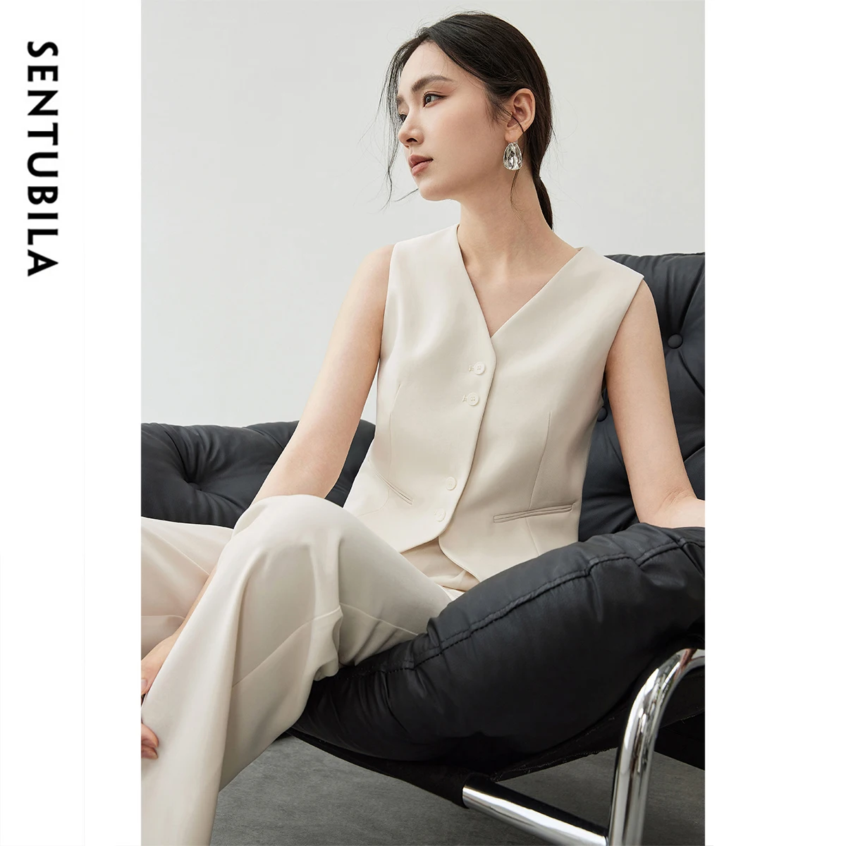 SENTUBILA Summer Women's Suit Two Piece Set Halter Neck Streamer Vest Straight Trousers Formal Pants Sets Office Lady 143Z55952
SENTUBILA Summer Women's Suit Two Piece Set Halter Neck Streamer Vest Straight Trousers Formal Pants Sets Office Lady 143Z55952