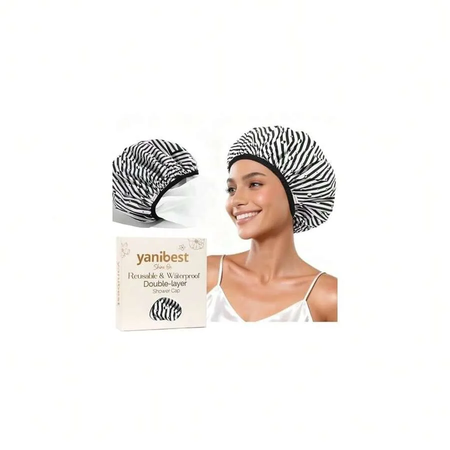 Yanibest Shower Cap Reusable Waterproof - Double Layer Shower Caps For Women, Washable Shower Bonnet With Soft Non-Slip Elastic
Yanibest Shower Cap Reusable Waterproof - Double Layer Shower Caps For Women, Washable Shower Bonnet With Soft Non-Slip Elastic