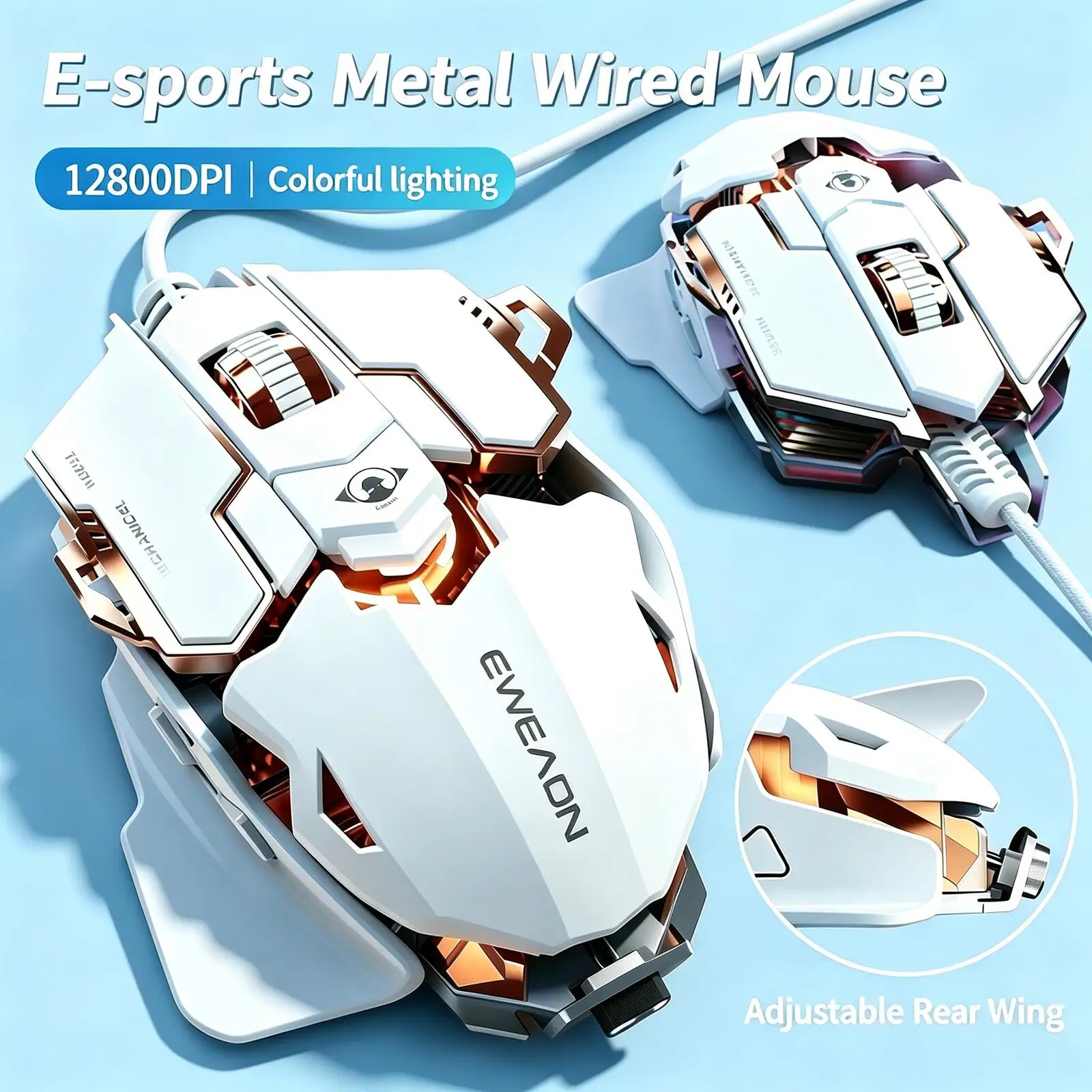 Wired Gaming Mouse Metal Mechanical 9 Keys Macro Programming 12800 DPI RGB Ergonomic E-Sport Mice For PC Laptop Gamer's Gift
Wired Gaming Mouse Metal Mechanical 9 Keys Macro Programming 12800 DPI RGB Ergonomic E-Sport Mice For PC Laptop Gamer's Gift