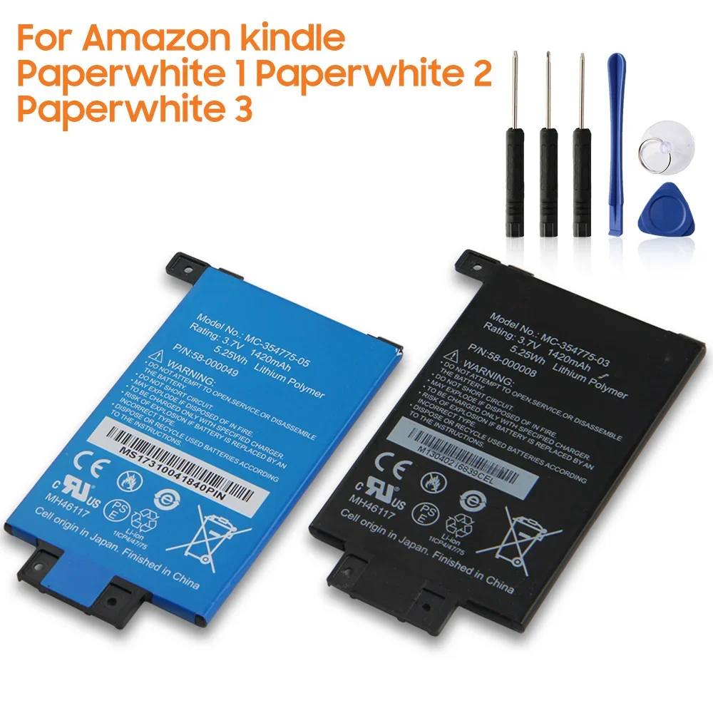 Replacement Battery MC-354775-05 For Amazon Kindle Paperwhite 1 2 3 S2011-003-S MC-354775-03 Rechargeable Battery
Replacement Battery MC-354775-05 For Amazon Kindle Paperwhite 1 2 3 S2011-003-S MC-354775-03 Rechargeable Battery