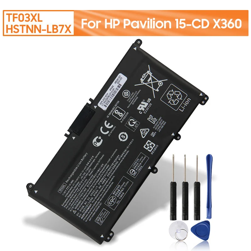 Сменный аккумулятор TF03XL для HP TPN-C131 Q188 Q189 Q188 Q190 Q191 Q201 HSTNN-LB7X Аккумулятор 3630 мАч с инструментами
Сменный аккумулятор TF03XL для HP TPN-C131 Q188 Q189 Q188 Q190 Q191 Q201 HSTNN-LB7X Аккумулятор 3630 мАч с инструментами
