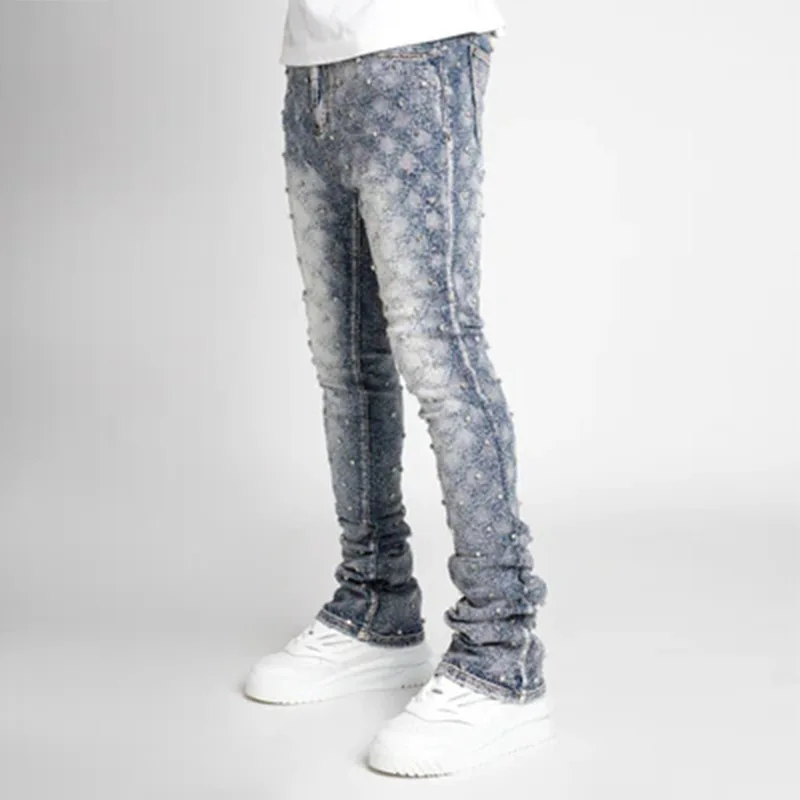 Men's denim fashion personality straight leg men pants European American fashion hot item elastic pearl denim layered mens pants
Men's denim fashion personality straight leg men pants European American fashion hot item elastic pearl denim layered mens pants