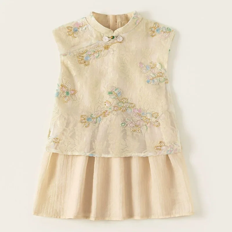 2026 New Summer Birthday Dresses Luxury For Girls Chinese Style Embroidery Flowers Sleeveless Princess Dress Kids Clothes B283
2026 New Summer Birthday Dresses Luxury For Girls Chinese Style Embroidery Flowers Sleeveless Princess Dress Kids Clothes B283