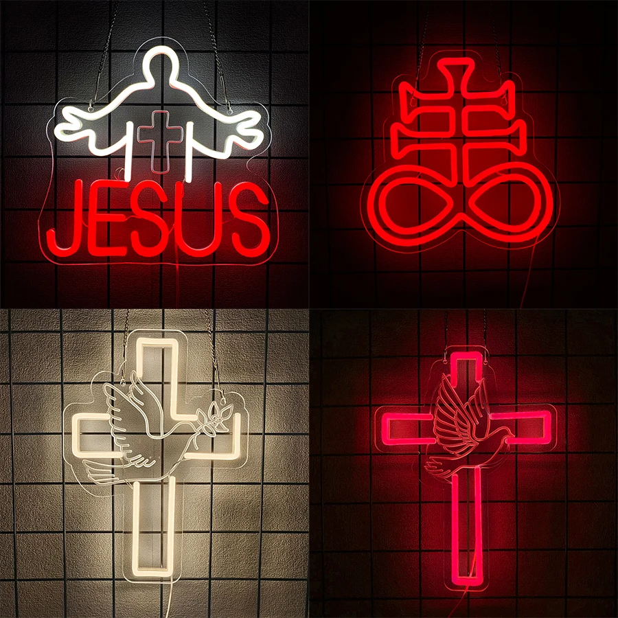 Neon Sign Of Cross, Icon Of Dove Of Peace And Jesus, Powered By Usb, Used For Decor Of Rooms, Churches And Religious Activities.
Neon Sign Of Cross, Icon Of Dove Of Peace And Jesus, Powered By Usb, Used For Decor Of Rooms, Churches And Religious Activities.