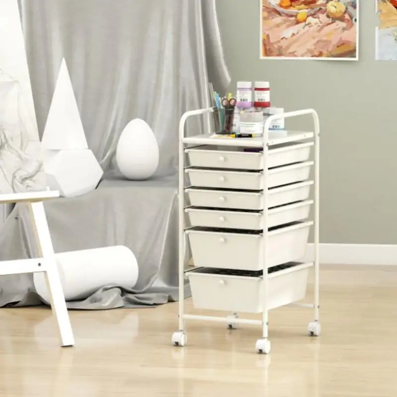 Multifunctional 6 Drawers Rolling Storage Cart Organizer-White
Multifunctional 6 Drawers Rolling Storage Cart Organizer-White