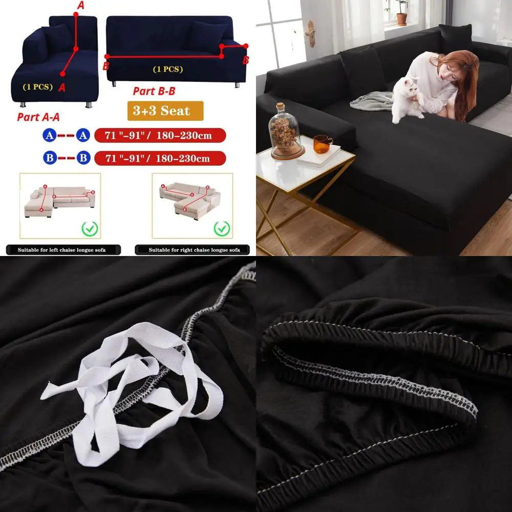 L-Shaped 3-Cushion Sectional Sofa Covers, Stretchy Couch Slipcovers for Living Room, Pet-Friendly, 2-Piece Set with Pillowcases
L-Shaped 3-Cushion Sectional Sofa Covers, Stretchy Couch Slipcovers for Living Room, Pet-Friendly, 2-Piece Set with Pillowcases