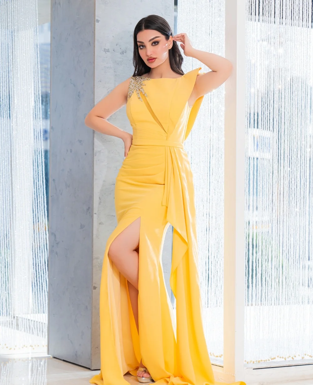 Customized Simple Jersey Sequined Sash Ruched A-line High Collar Long Dresses Prom Dresses Retro Fashion Elegant Exquisite High
Customized Simple Jersey Sequined Sash Ruched A-line High Collar Long Dresses Prom Dresses Retro Fashion Elegant Exquisite High