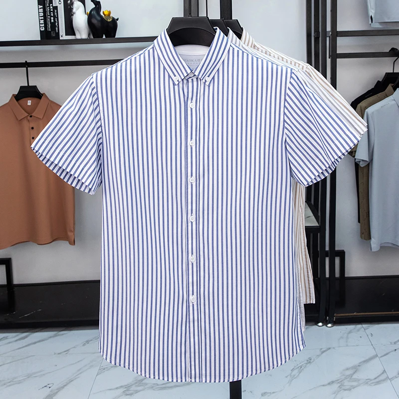 Summer New Men's Fashionable Striped Lapel Lightweight Breathable Short-Sleeved Shirt
Summer New Men's Fashionable Striped Lapel Lightweight Breathable Short-Sleeved Shirt