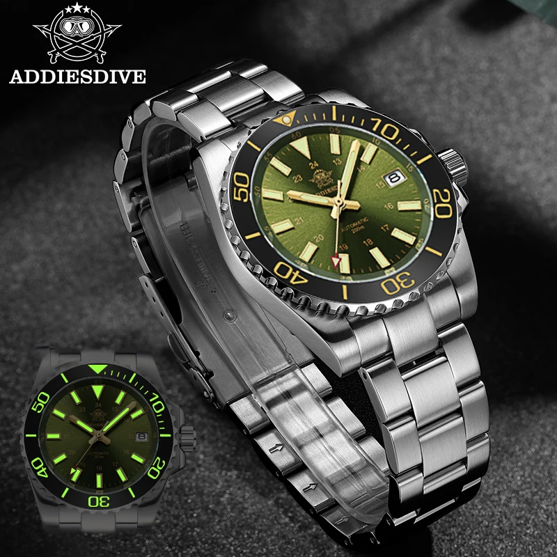 ADDIESDIVE NEW Men Luminous Watch 20Bar Waterproof Ceramic Ring 316L Stainless Steel Sapphire Glass Automatic Mechanical Watches
ADDIESDIVE NEW Men Luminous Watch 20Bar Waterproof Ceramic Ring 316L Stainless Steel Sapphire Glass Automatic Mechanical Watches