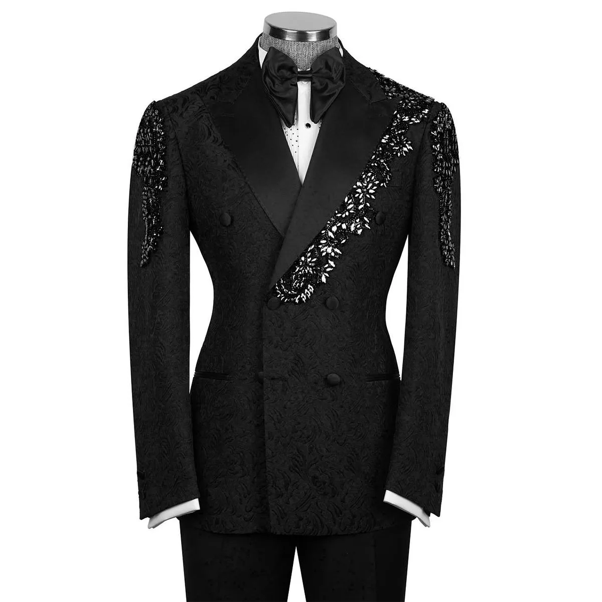 Customizd Luxury Handsome Metal Embellished Beadeds Men Suits Peaked Lapel Groom Tuxedos 2 Pieces Sets Party Prom Blazer Homme
Customizd Luxury Handsome Metal Embellished Beadeds Men Suits Peaked Lapel Groom Tuxedos 2 Pieces Sets Party Prom Blazer Homme