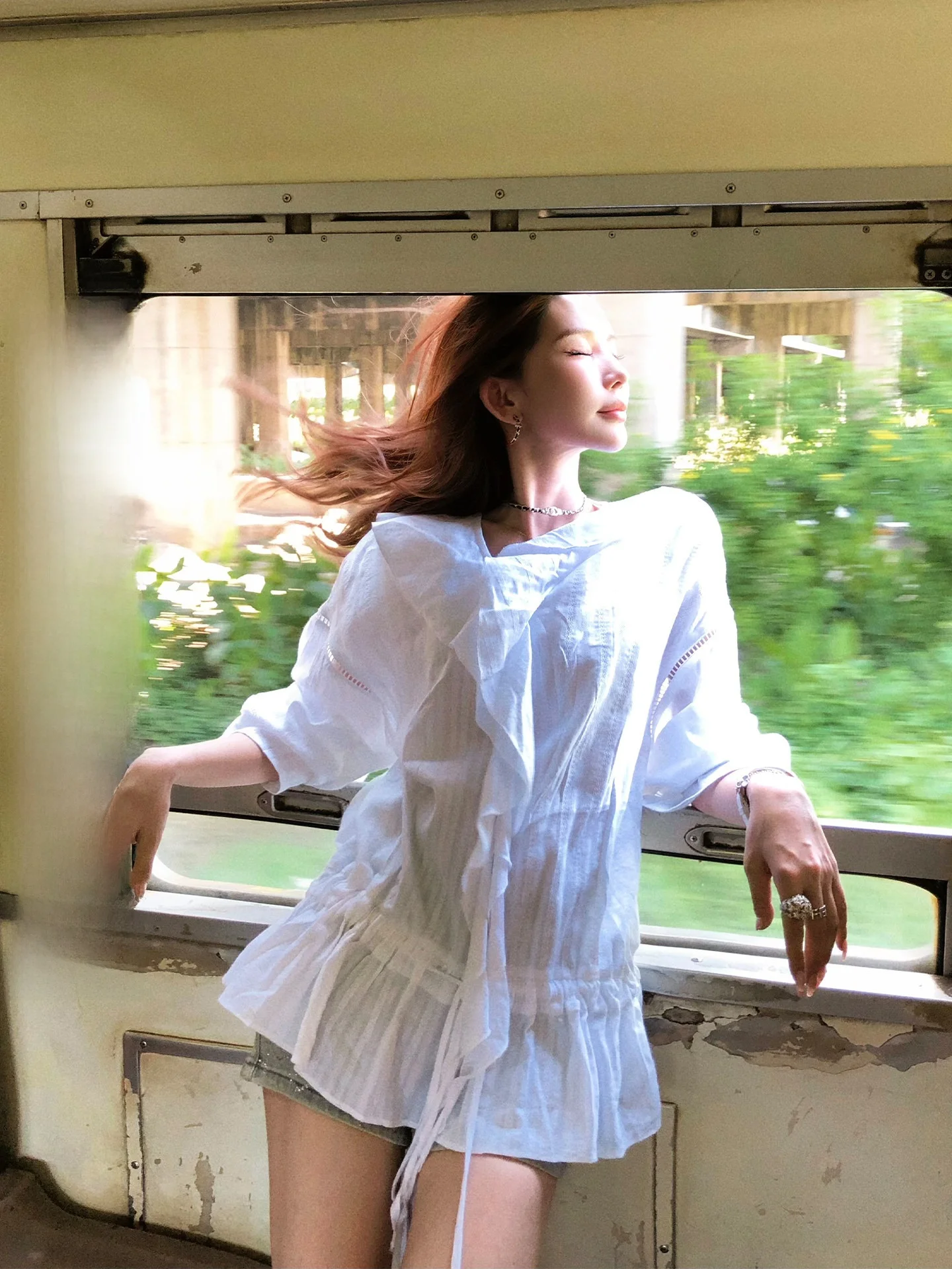 Lilian Li【Train Moonlight】Women's Long Sve irt 00% Cotton Fine Branch Sparse Cotton Lace Hem Loose Fit mat Sle
Lilian Li【Train Moonlight】Women's Long Sve irt 00% Cotton Fine Branch Sparse Cotton Lace Hem Loose Fit mat Sle