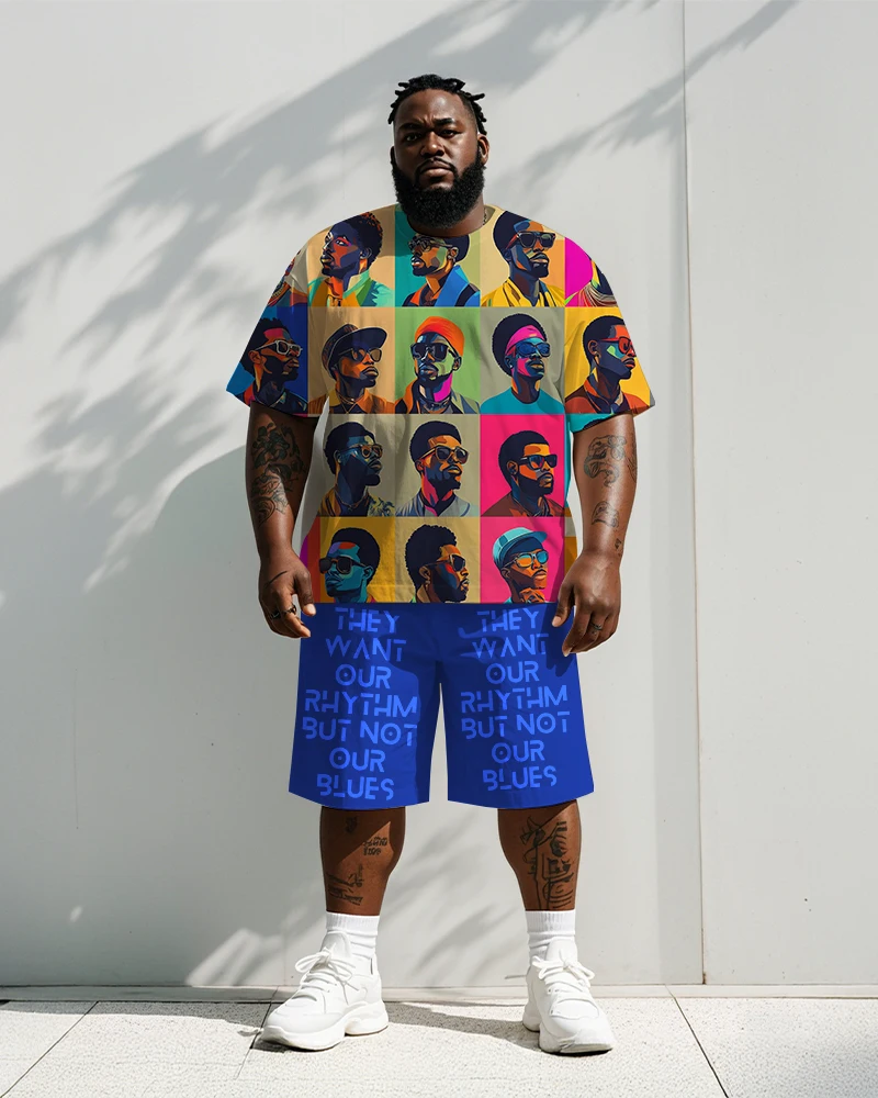 S-9XL Big & Tall Black Man Portrait Color Block Camo Print Tee & Shorts 2Pcs Hip Hop Casual Set
S-9XL Big & Tall Black Man Portrait Color Block Camo Print Tee & Shorts 2Pcs Hip Hop Casual Set