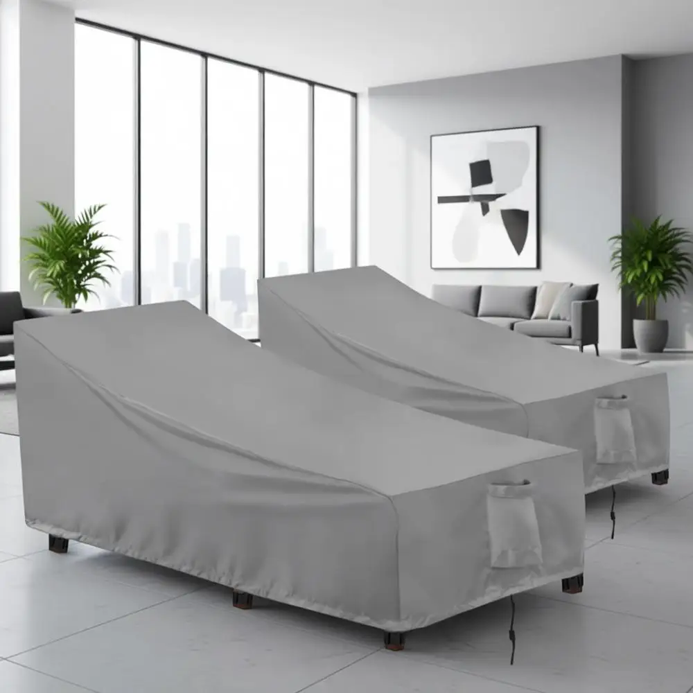 UV Resistant Patio Chaise Lounge Covers - Heavy Duty Weatherproof Furniture Covers, 2-Pack, 78x35.5x33 inches, Gray
UV Resistant Patio Chaise Lounge Covers - Heavy Duty Weatherproof Furniture Covers, 2-Pack, 78x35.5x33 inches, Gray
