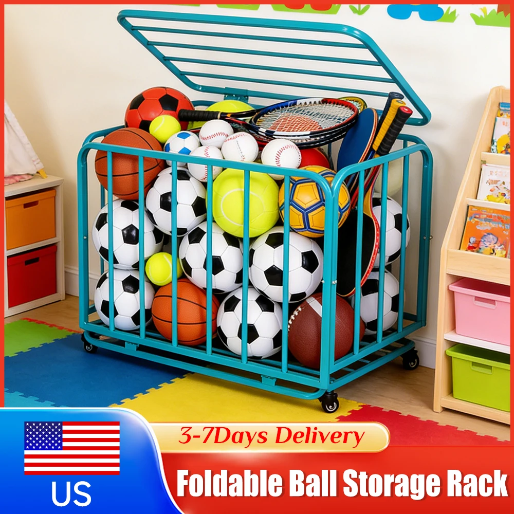 Stackable Rolling Sport Storage Cart Folding Ball Storage Basket with Wheels Lid Equipment Organizer for Garage Kindergarten Gym
Stackable Rolling Sport Storage Cart Folding Ball Storage Basket with Wheels Lid Equipment Organizer for Garage Kindergarten Gym