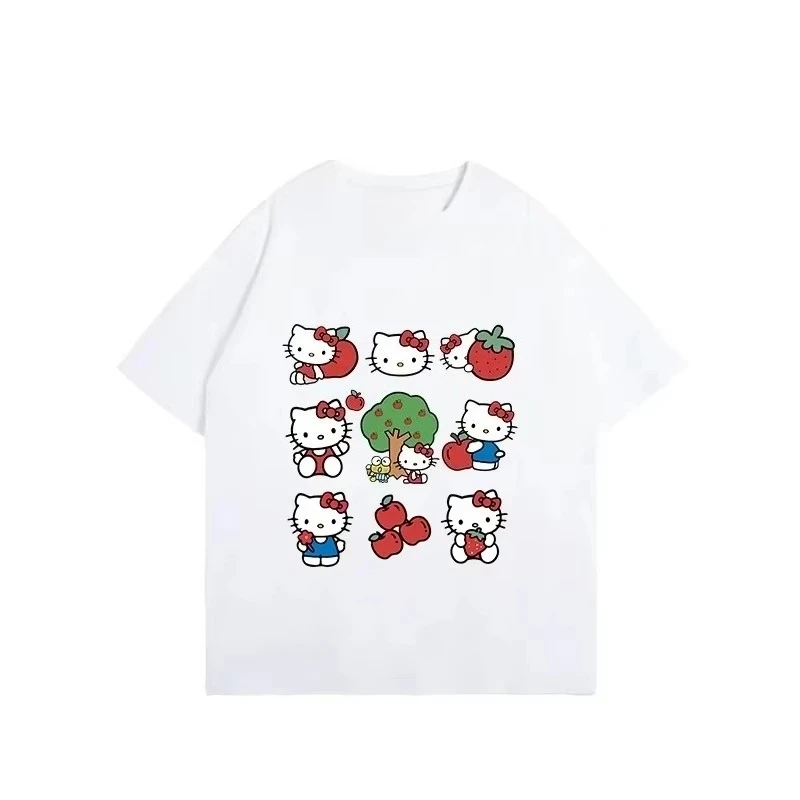 MINISO Hello Kitty Sanrio, хлопковая футболка с забавным принтом, летняя женская футболка с мультяшным рисунком, круглый вырез, большие размеры, свободная повседневная одежда
MINISO Hello Kitty Sanrio, хлопковая футболка с забавным принтом, летняя женская футболка с мультяшным рисунком, круглый вырез, большие размеры, свободная повседневная одежда