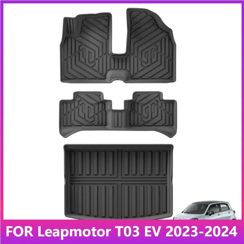 For Leapmotor T03 EV 2023-2024 Car Floor Mats Trunk Pad TPE 3D Foot Mat Odorless Tray Set Black
For Leapmotor T03 EV 2023-2024 Car Floor Mats Trunk Pad TPE 3D Foot Mat Odorless Tray Set Black