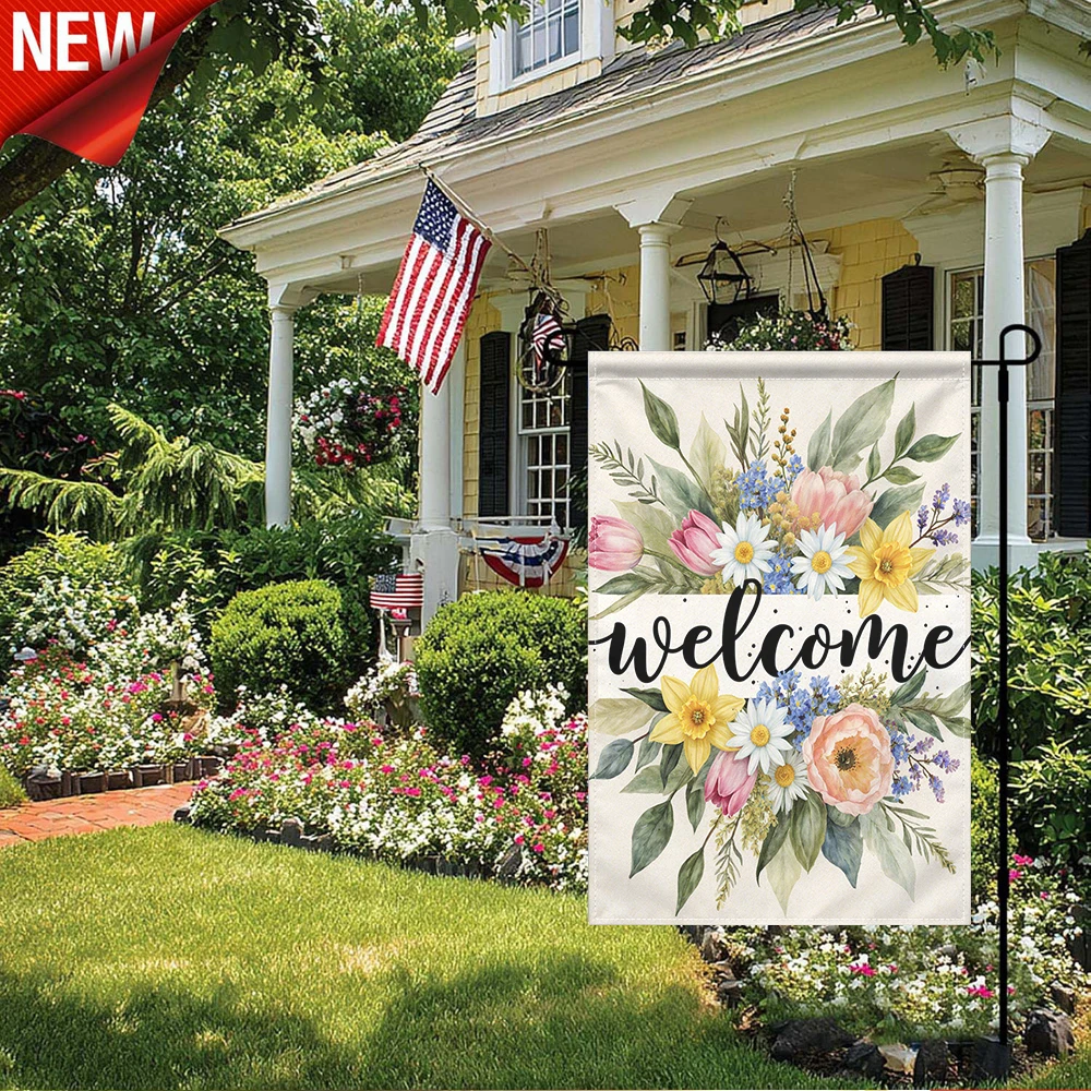 1PC, Welcome Floral Garden Flag Spring Tulip Daisy Daffodil Flower Outdoor Yard Decor Banner
1PC, Welcome Floral Garden Flag Spring Tulip Daisy Daffodil Flower Outdoor Yard Decor Banner