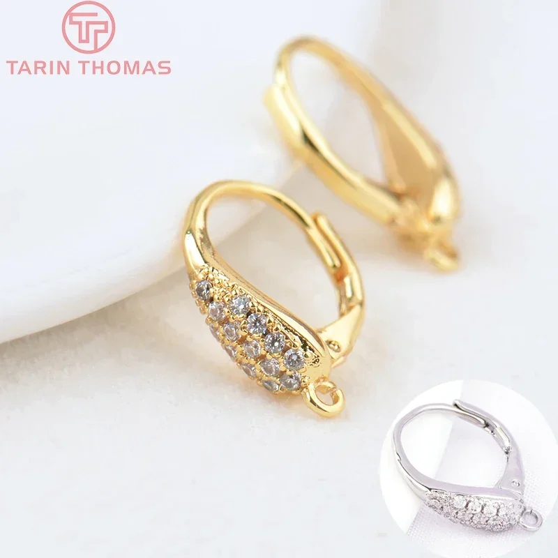 (2646)4PCS Height 17x12MM Hole 1.5MM 24K Gold Color Brass with Zircon Oval Circle Earrings Hooks Diy Accessories Jewelry Finding
(2646)4PCS Height 17x12MM Hole 1.5MM 24K Gold Color Brass with Zircon Oval Circle Earrings Hooks Diy Accessories Jewelry Finding