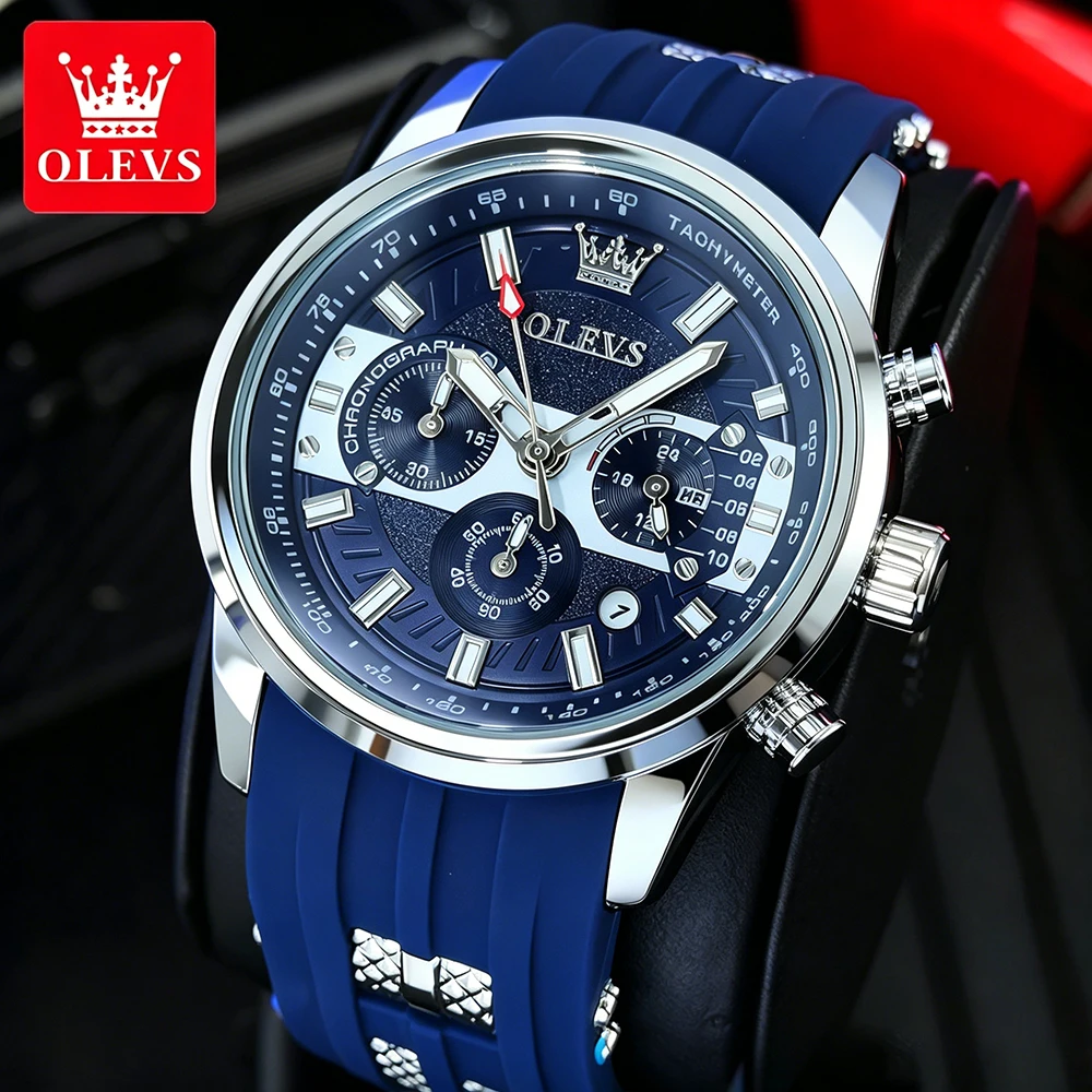 OLEVS Men's Watches Sport Fashion Silicone Strap Chronograph Original Brand Quartz Wristwatch Waterproof Luminous Date Trend New
OLEVS Men's Watches Sport Fashion Silicone Strap Chronograph Original Brand Quartz Wristwatch Waterproof Luminous Date Trend New