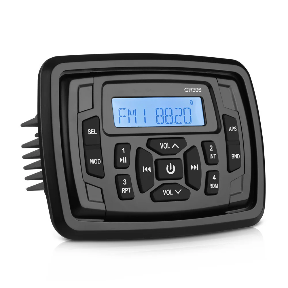 Marine Audio Stereo Bluetooth Digital Media Receiver Boat Radio with USB Cable
Marine Audio Stereo Bluetooth Digital Media Receiver Boat Radio with USB Cable