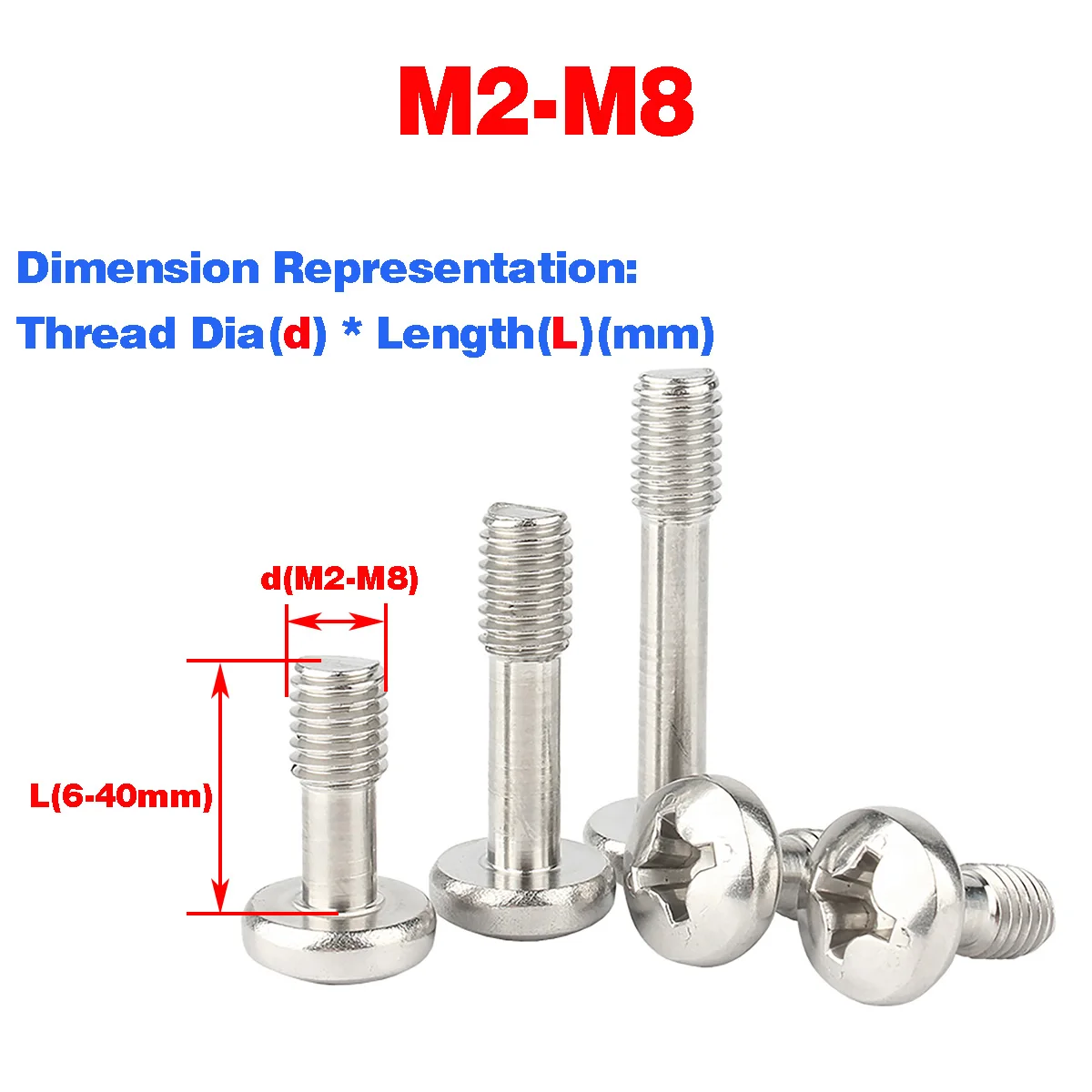 304 Stainless Steel Cross Pan Head Lock Screw / Round Head Half Thread Bolt M2M3M4M5M6M8
304 Stainless Steel Cross Pan Head Lock Screw / Round Head Half Thread Bolt M2M3M4M5M6M8