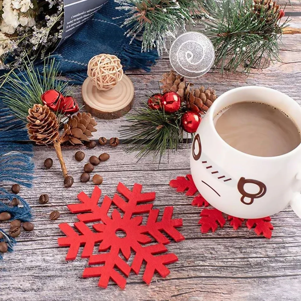 10Pcs Snowflake Coasters Red Felt Table Mats Christmas Decor Supplies Non Protector Dining Table Accessories
10Pcs Snowflake Coasters Red Felt Table Mats Christmas Decor Supplies Non Protector Dining Table Accessories