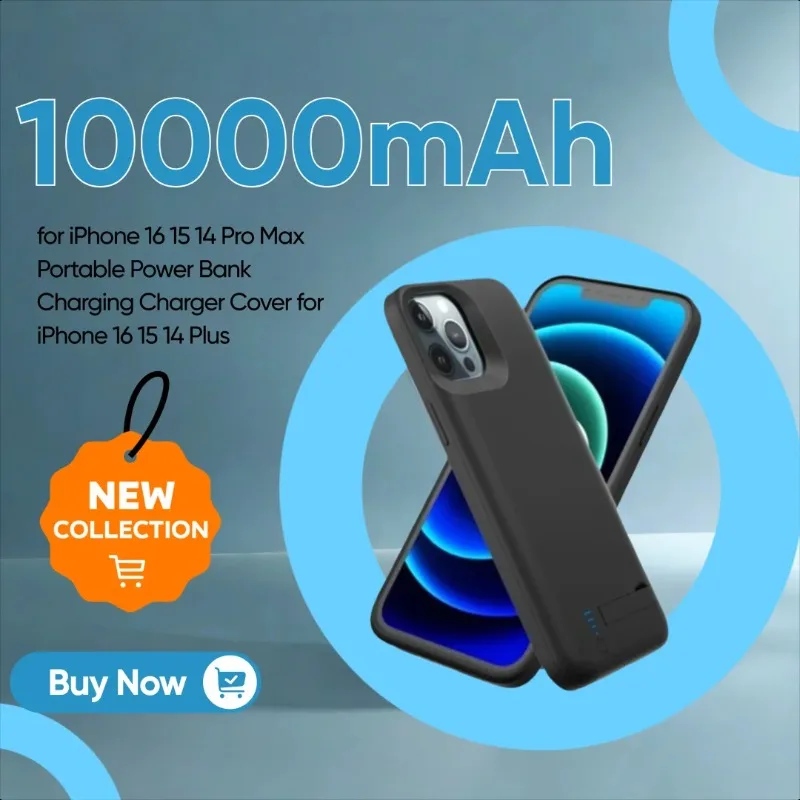 10000mAh Smart Battery Case for iPhone 16 15 14 Pro Max Portable Power Bank Charging Charger Cover for iPhone 16 15 14 Plus
10000mAh Smart Battery Case for iPhone 16 15 14 Pro Max Portable Power Bank Charging Charger Cover for iPhone 16 15 14 Plus