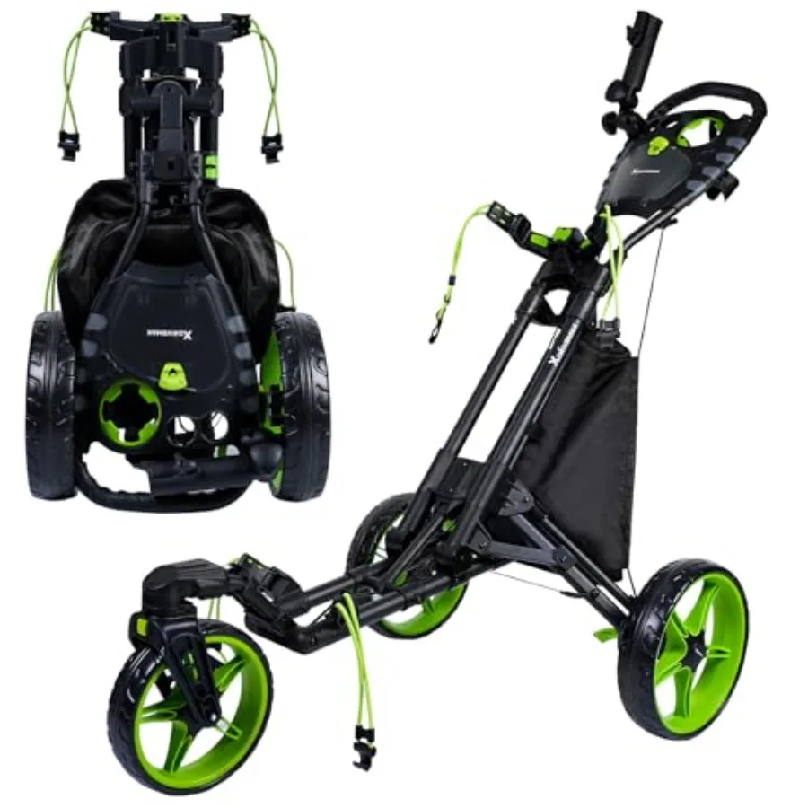 Golf pull cart for outdoor use, aluminum alloy, green, 360-degree rotating wheels and foldable design with umbrella holder and
Golf pull cart for outdoor use, aluminum alloy, green, 360-degree rotating wheels and foldable design with umbrella holder and