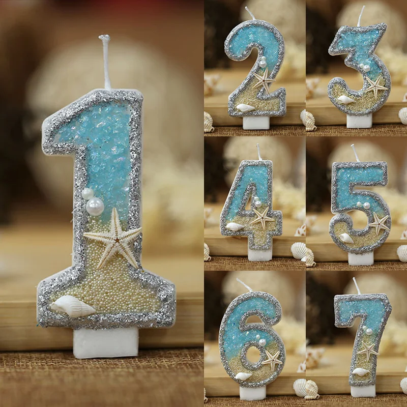 0-9 Digital Glitter Candles Summer Beach Starfish Birthday Cake Decoration Number Mermaid Ocean Themed Party Cake Decor Supplies
0-9 Digital Glitter Candles Summer Beach Starfish Birthday Cake Decoration Number Mermaid Ocean Themed Party Cake Decor Supplies