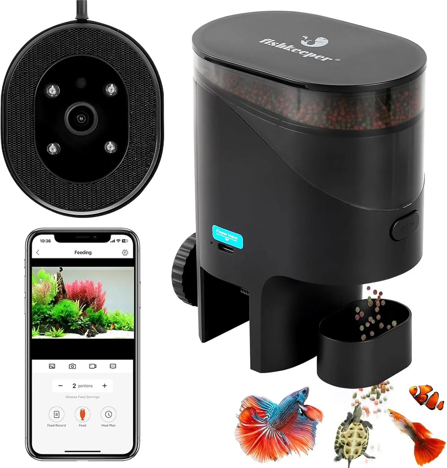 Automatic Fish Feeder for Aquarium Flakes, WiFi (2.4G/5.0G) & APP Control - Auto Fish Food Dispenser
Automatic Fish Feeder for Aquarium Flakes, WiFi (2.4G/5.0G) & APP Control - Auto Fish Food Dispenser