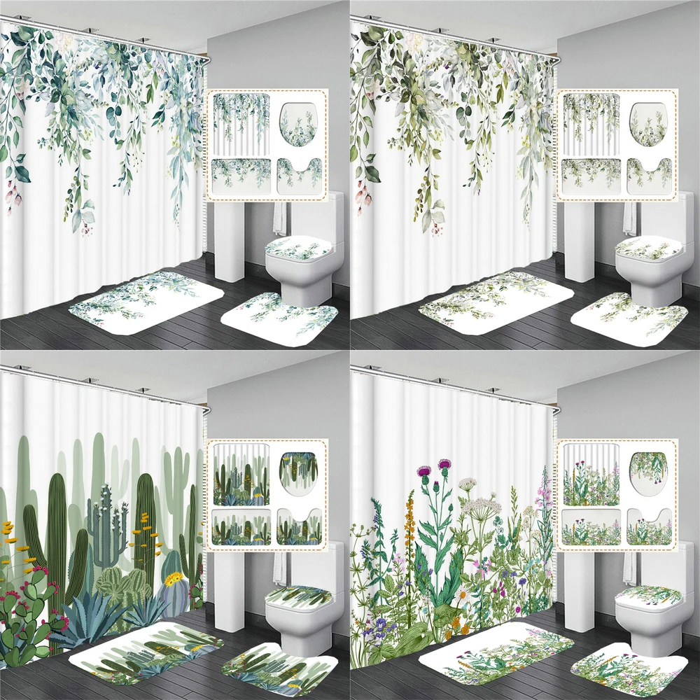 Green Leaves Shower Curtain Sets Spring Rural Plant Flower Bathroom Curtains Non-Slip Toilet Lid Cover Rug Baths Mats Home Decor
Green Leaves Shower Curtain Sets Spring Rural Plant Flower Bathroom Curtains Non-Slip Toilet Lid Cover Rug Baths Mats Home Decor