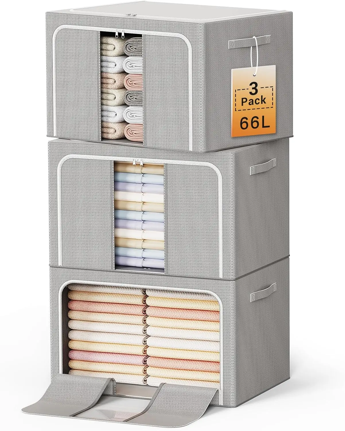 Складной ящик для хранения с металлическим каркасом, 66 л, 3 шт. для одежды, постельного белья, игрушек и декора
Складной ящик для хранения с металлическим каркасом, 66 л, 3 шт. для одежды, постельного белья, игрушек и декора