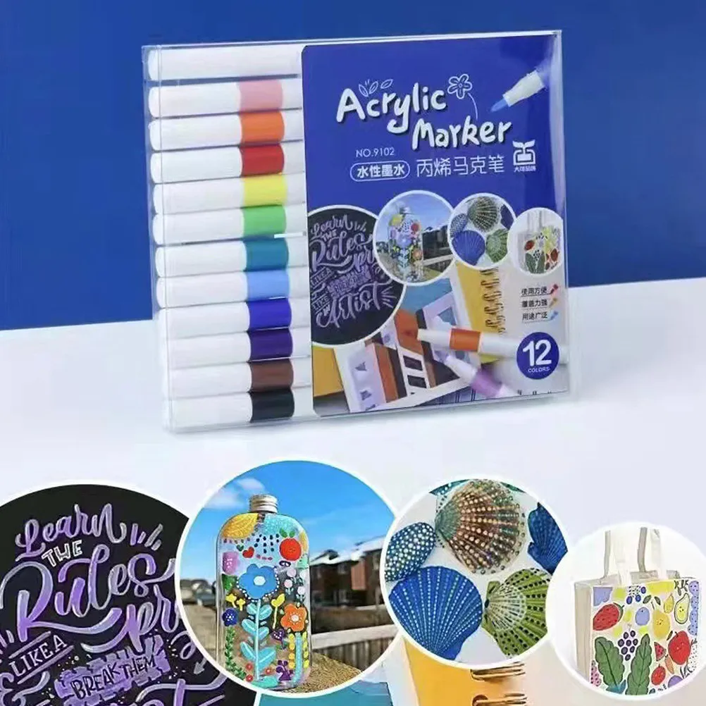 12Pcs Acrylic Paint Markers Premium Quick Drying Water Based Art Supplies for Coloring Painting Sketching Illustration
12Pcs Acrylic Paint Markers Premium Quick Drying Water Based Art Supplies for Coloring Painting Sketching Illustration