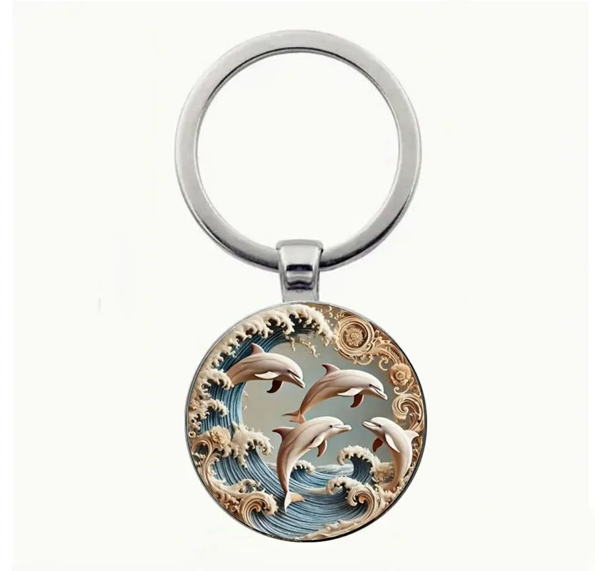 Dolphin wave pattern keychain animal element decoration pendant keychain
Dolphin wave pattern keychain animal element decoration pendant keychain
