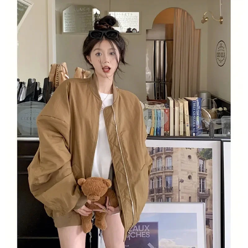 2025 Advanced Women Loose Zipper Coat Korean Femme Short Baseball Jacket Spring Autumn Ladies Fashion Long Sleeves Tops Outwear
2025 Advanced Women Loose Zipper Coat Korean Femme Short Baseball Jacket Spring Autumn Ladies Fashion Long Sleeves Tops Outwear
