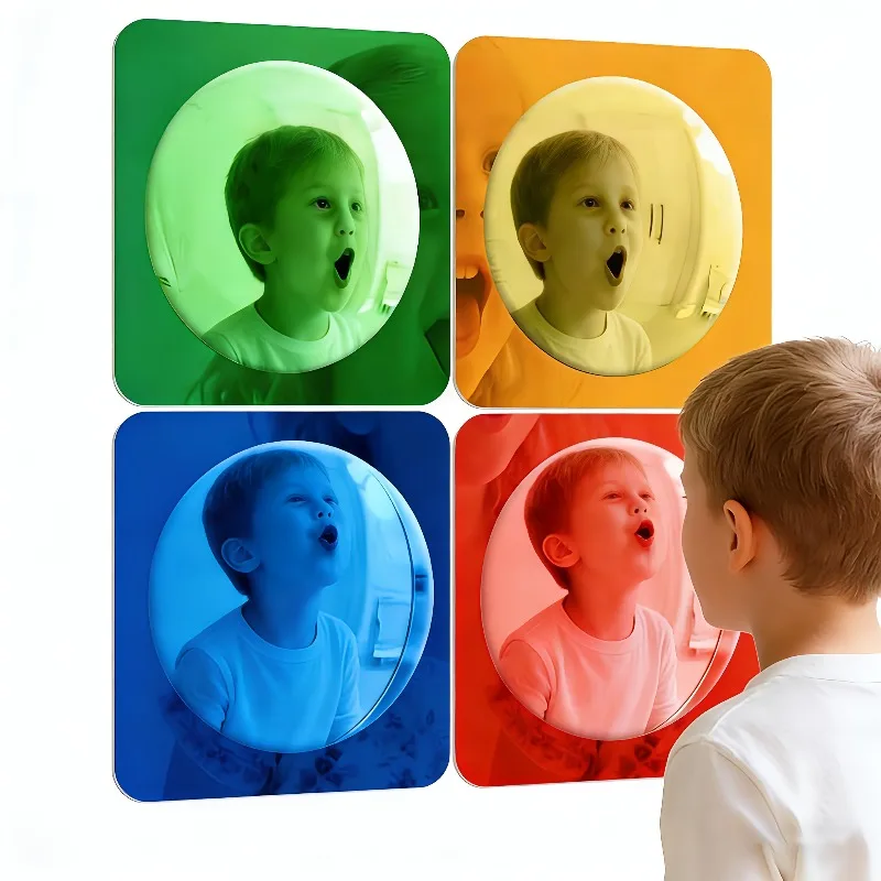4 Pack Acrylic Convex Mirrors Self-Adhesive Sensory Bubble Mirrors Suitable for Wall Decor Providing Visual Tactile Stimulation
4 Pack Acrylic Convex Mirrors Self-Adhesive Sensory Bubble Mirrors Suitable for Wall Decor Providing Visual Tactile Stimulation