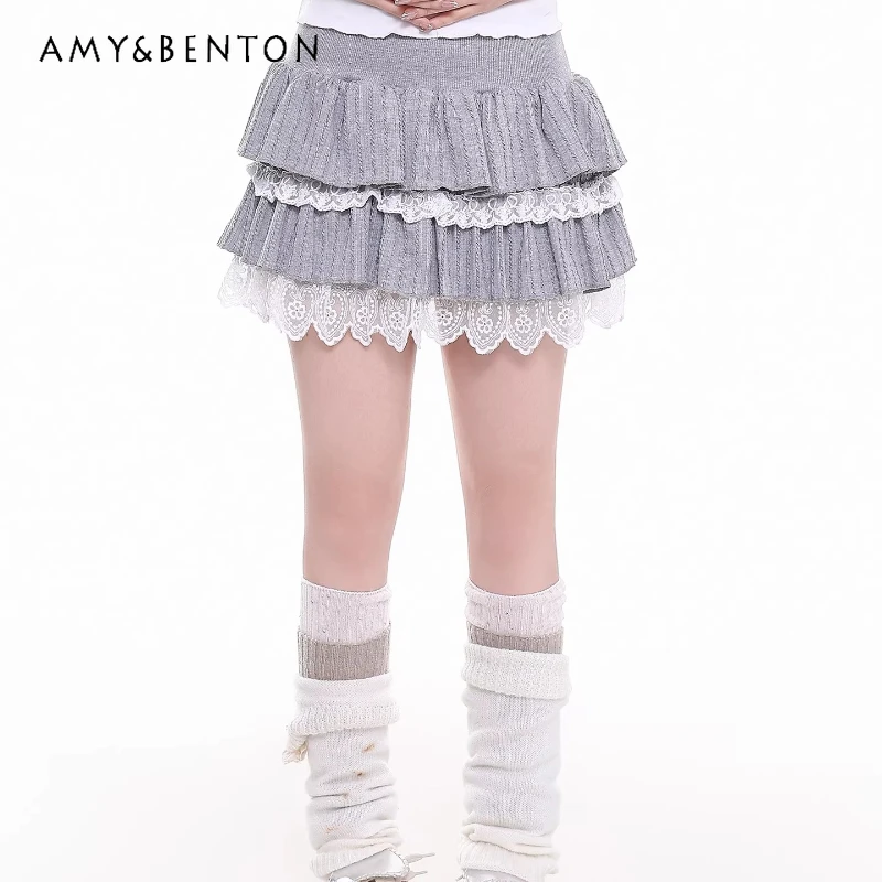 Новая весенняя серая пышная женская юбка 2026 года в японском стиле, стройнящая, универсальная, с двойным слоем кружева, короткая юбка-торт для женщин
Новая весенняя серая пышная женская юбка 2026 года в японском стиле, стройнящая, универсальная, с двойным слоем кружева, короткая юбка-торт для женщин