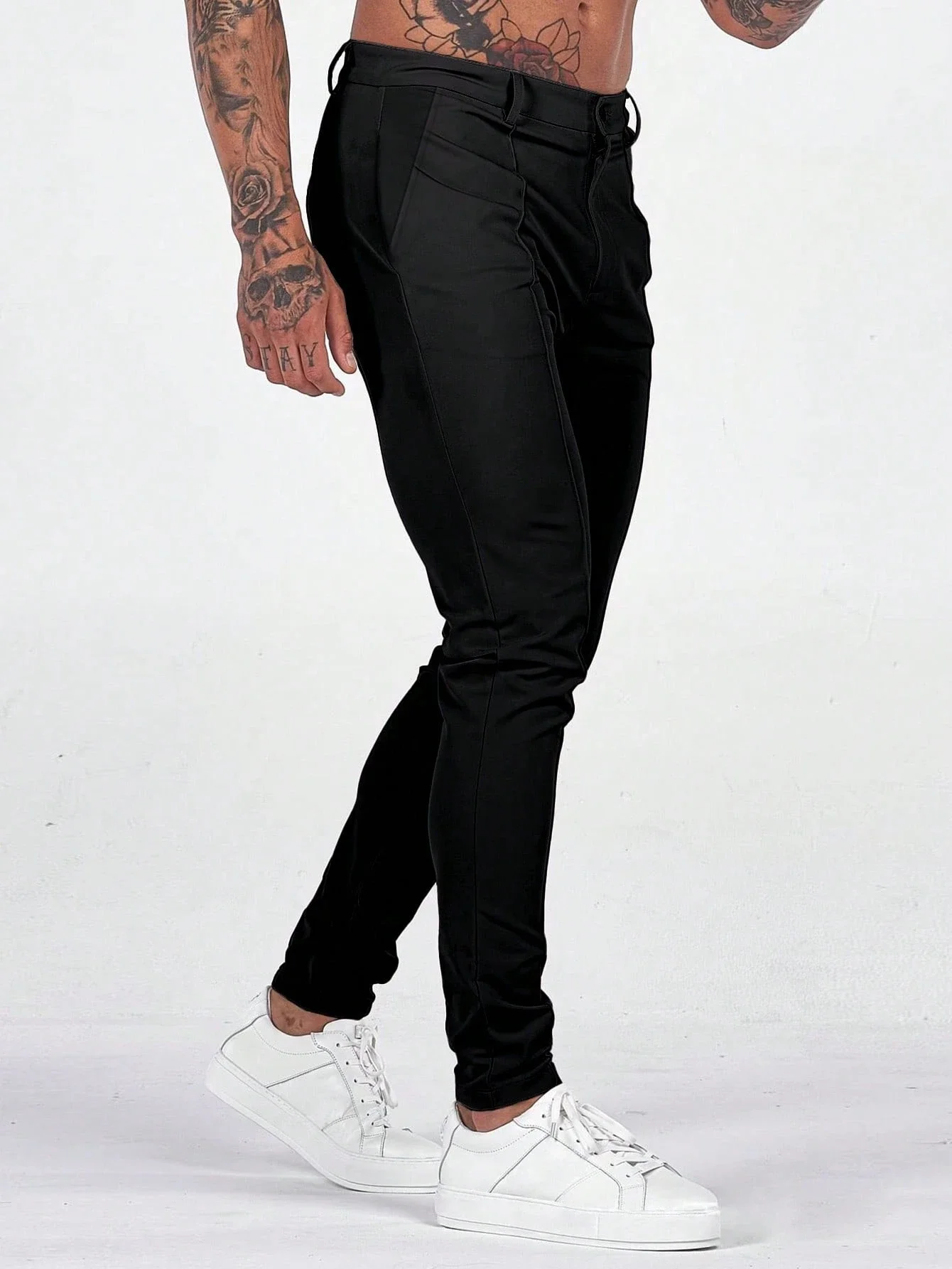 Men's Slim Fit Solid Black Business Casual Trousers High Stretch Versatile Pants
Men's Slim Fit Solid Black Business Casual Trousers High Stretch Versatile Pants