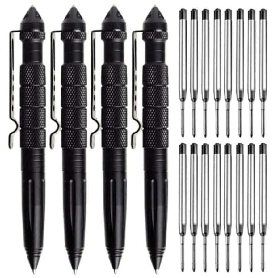 Tungsten Steel Military Tactical Pen - 2 Pack Emergency Self Defense with 8 Black Ballpoint Refills for Writing, Professional G
Tungsten Steel Military Tactical Pen - 2 Pack Emergency Self Defense with 8 Black Ballpoint Refills for Writing, Professional G