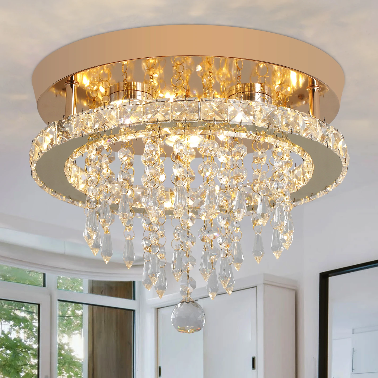 GreeLustr Luxury Crystal Chandelier Lustre Design Gold Modern Led Ceiling Light Living Room Bedroom Hanging Lamp Lighting
GreeLustr Luxury Crystal Chandelier Lustre Design Gold Modern Led Ceiling Light Living Room Bedroom Hanging Lamp Lighting