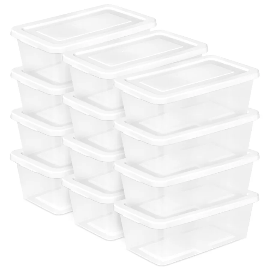 6 Quart Storage Box, Stackable Plastic Container, Home Organizer, White, 12 Pack
6 Quart Storage Box, Stackable Plastic Container, Home Organizer, White, 12 Pack