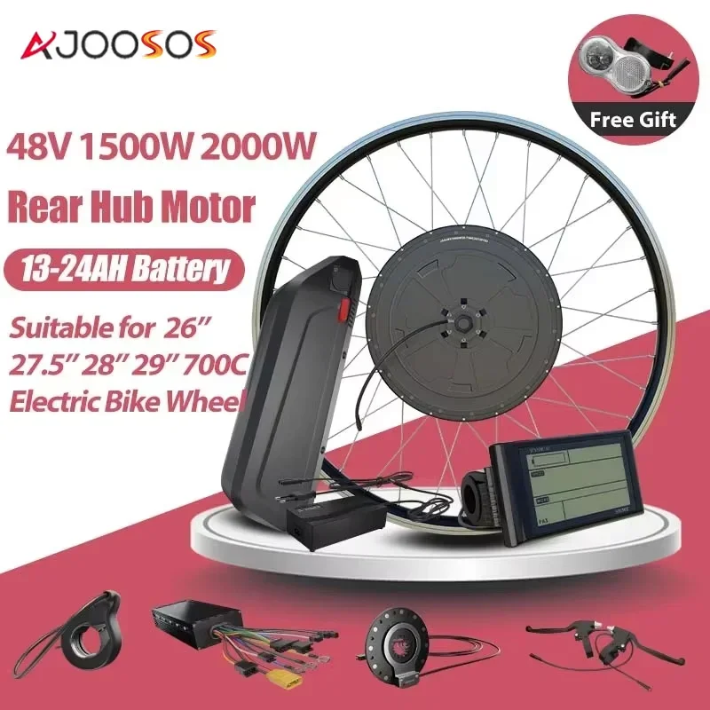 Electric Bike Conversion Kit 48V 2000W Hub Motor Rear Fork 135mm 26''27.5''29''700C Electric Bicycle Lithium Battery Ebike
Electric Bike Conversion Kit 48V 2000W Hub Motor Rear Fork 135mm 26''27.5''29''700C Electric Bicycle Lithium Battery Ebike