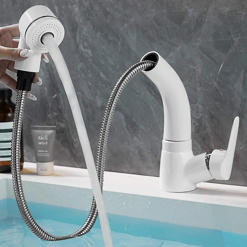 360° Rotate Mixer Tap Basin Faucet Deck Mount HotandCold Sink Sprayer Stretchable Bathroom Faucet 2 Ways Bathroom Crane Faucets
360° Rotate Mixer Tap Basin Faucet Deck Mount HotandCold Sink Sprayer Stretchable Bathroom Faucet 2 Ways Bathroom Crane Faucets