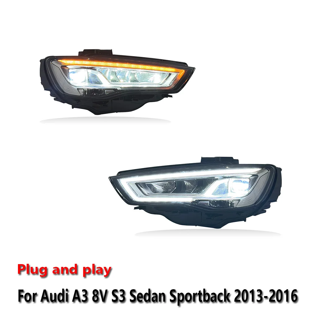 Светодиодные фары в сборе для Audi A3 8V S3 Sedan Sportback 2013-2016: противотуманные фары, ДХО, стоп-сигналы, указатели поворота, подключение Plug and Play
Светодиодные фары в сборе для Audi A3 8V S3 Sedan Sportback 2013-2016: противотуманные фары, ДХО, стоп-сигналы, указатели поворота, подключение Plug and Play
