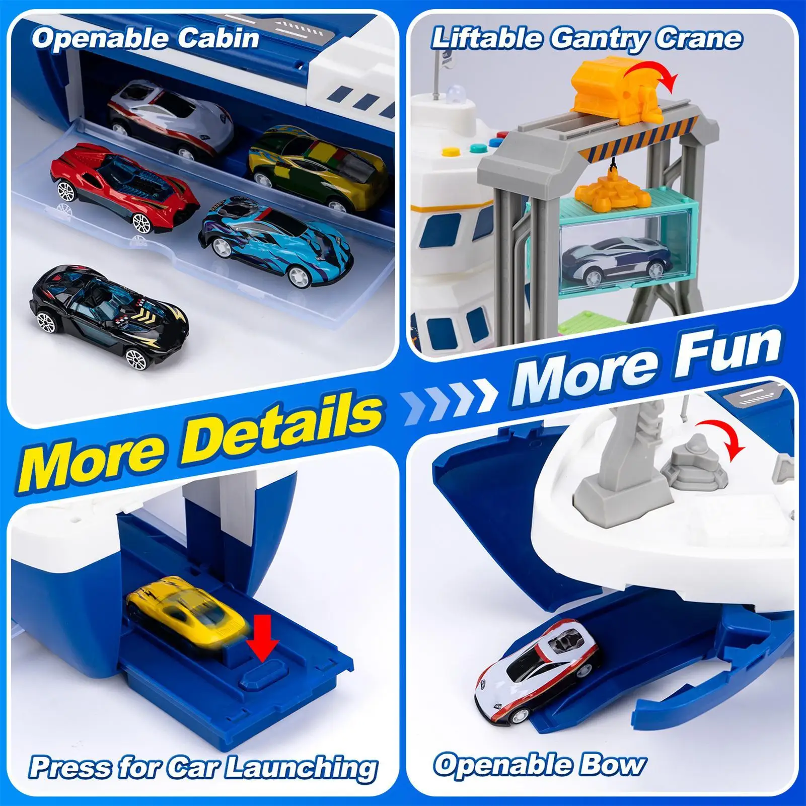 Cargo Ship Toy Pretend Play Game with Race Car Cargo Ship Toy with Gantry Crane for Boys Girls Preschoolers Students Enthusiasts
Cargo Ship Toy Pretend Play Game with Race Car Cargo Ship Toy with Gantry Crane for Boys Girls Preschoolers Students Enthusiasts