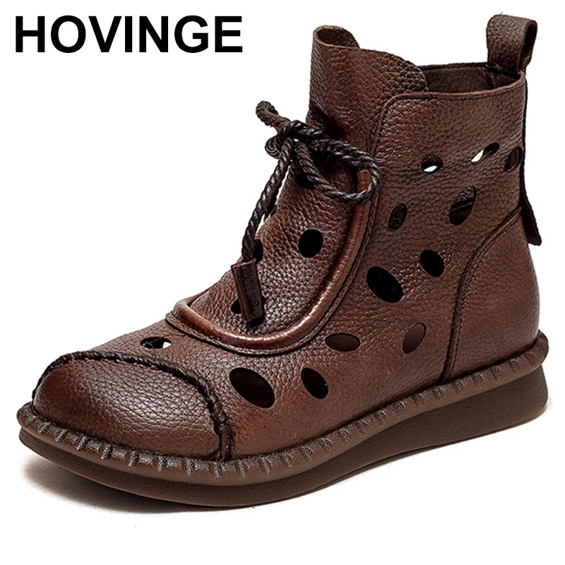Summer Ankle Boots Genuine Leather Shoes Women Flat Heel Front Lace-up Boots Cutout breathable
Summer Ankle Boots Genuine Leather Shoes Women Flat Heel Front Lace-up Boots Cutout breathable