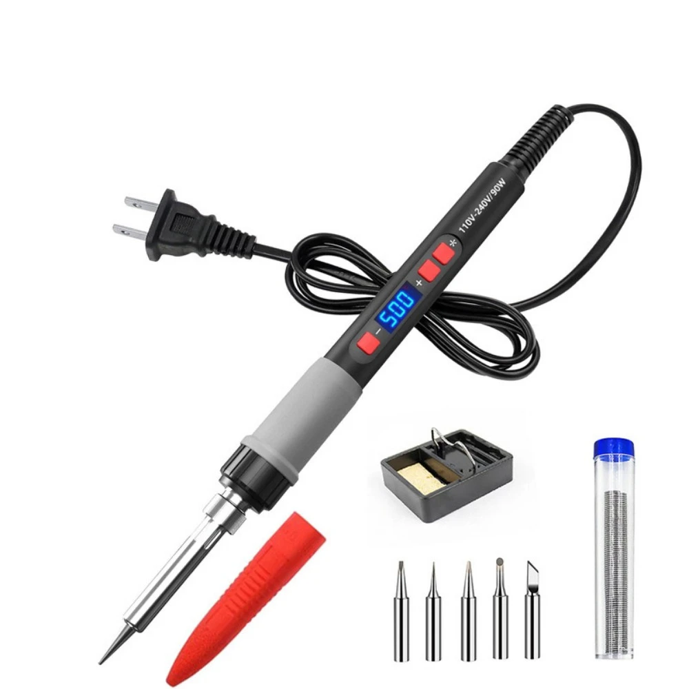 90W Soldering Iron Kit LCD Digital Rapid Heating Welding Heating Pen with Solder Iron Heads Professional Grade
90W Soldering Iron Kit LCD Digital Rapid Heating Welding Heating Pen with Solder Iron Heads Professional Grade